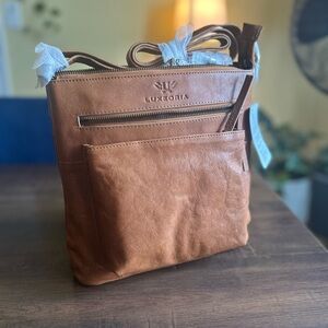 Luxuria Brown Leather Crossbody Bag